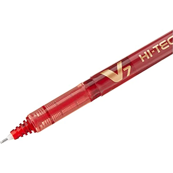 Pilot Cf12 Rolle Hi-tecpoint V7, Tintenroller mit feiner 0,5 mm Strichbreite, rote Tinte, 12er Pack – Bild 3