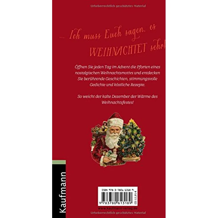 Kaufmann Nostalgischer Adventskalender "Von drauß´ vom Walde komm ich her", mit Flügeltüren und stimmungsvollen Texten, dekorativ für die gesamte Adventszeit – Bild 2