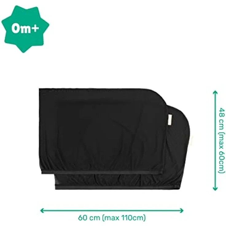 Badabulle Auto-Sonnenblende, 2er Pack Sonnenschutz für Seitenscheiben, Universalgröße für 110 cm x 60 cm, atmungsaktiv und inkl. Transporttasche – Bild 7