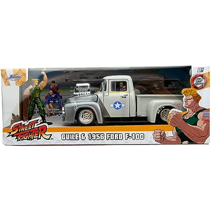 Jada Toys Street Fighter 1956 Ford Pickup 1:24, authentisch lizenziert von Capcom mit hochdetaillierter Skulptur und hochwertigen Lackdetails – Bild 1