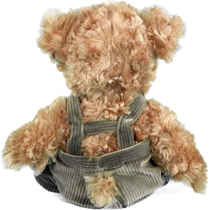 Bukowski Teddybär Jérome 25 cm, braun/grün mit Latzhose, handwaschbar bis 30°C Plüschteddybär – Bild 3