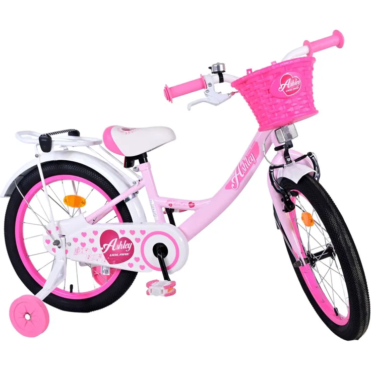 Volare Kinderfahrrad Ashley 18 Zoll in Rosa, mit Handbremse und Rücktrittbremse