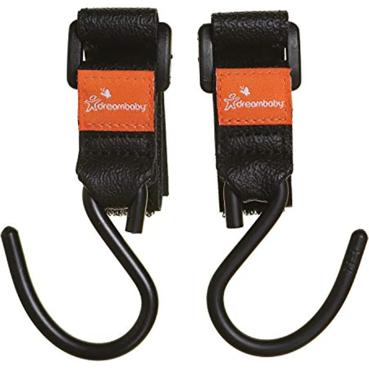 Dreambaby F2264 Strollerbuddy EZY-Fit Kinderwagen-Haken Karabiner-Haken 2er Packung (schwarz)