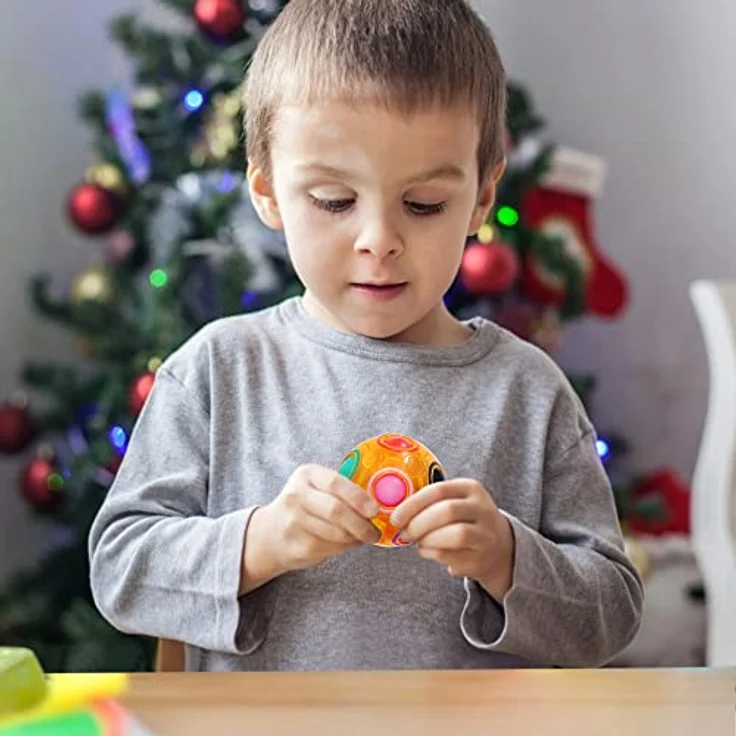 Vdealen Regenbogenball, Magischer Puzzleball zur Stressbewältigung, Geschicklichkeitsspiel für Kinder, Teens & Erwachsene, 7 cm Durchmesser, ABS-Material – Bild 5