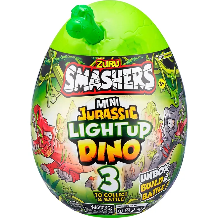 ZURU Smashers - Jurassic Light Up Dino Ei Mini Serie 1, Sammelfigur mit leuchtenden Dino-Überraschungen, sortierter Artikel