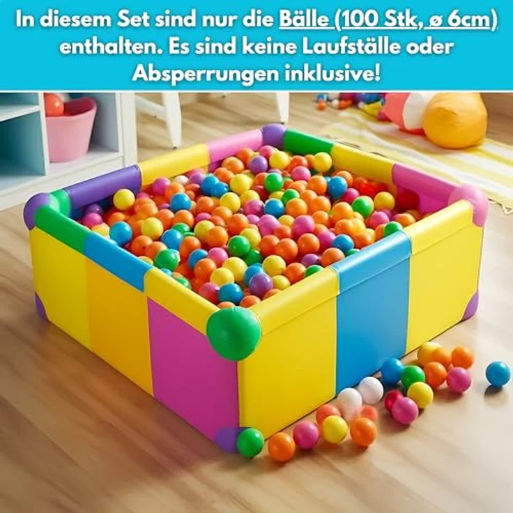 ecosa Bällebad Bälle, ø: 6 cm, 100 Stück, 5 Metallic Farben, schadstofffrei, für Innen- und Außenbereich – Bild 5