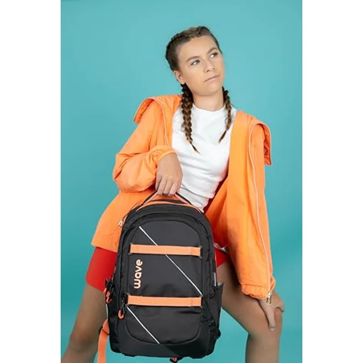 Wave Prime Schulrucksack, 30L, mit gepolstertem Laptopfach und verstellbaren Schultergurten, wasserabweisendes Material – Bild 2