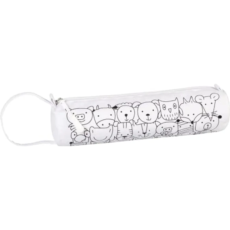 Knorr Prandell Bastelset Mehrteilig Stoff zum bemalen, für Kindergeburtstage/Bastelmittage/Geschenke (Schlampermäppchen Animals)