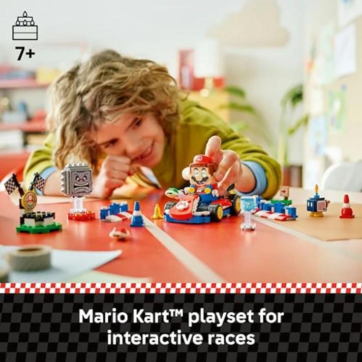 LEGO Mario Kart 72043, Interaktives Set mit Mario & Standard-Kart, 3 Figuren, Rennstrecke und Barrieren for kreatives Spielvergnügen für Kinder ab 7 Jahren – Bild 5