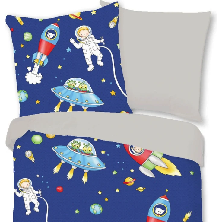 Weltraumfreunde Bettwäsche Digitaldruck ESPiCO Sleep and Dream 135 x 200 + 80 x 80 cm – Bild 2