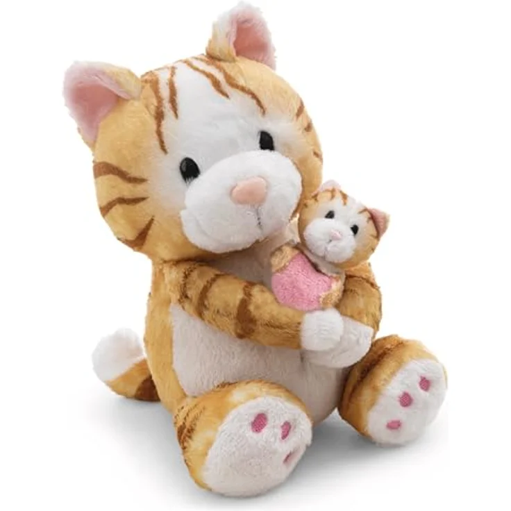 NICI Kuscheltier Katze mit Katzenkind, 20cm braun, aus weichem Plüsch, ideal zum Kuscheln und Spielen, Geschenkidee für Kinder & Erwachsene - 62843 – Bild 1