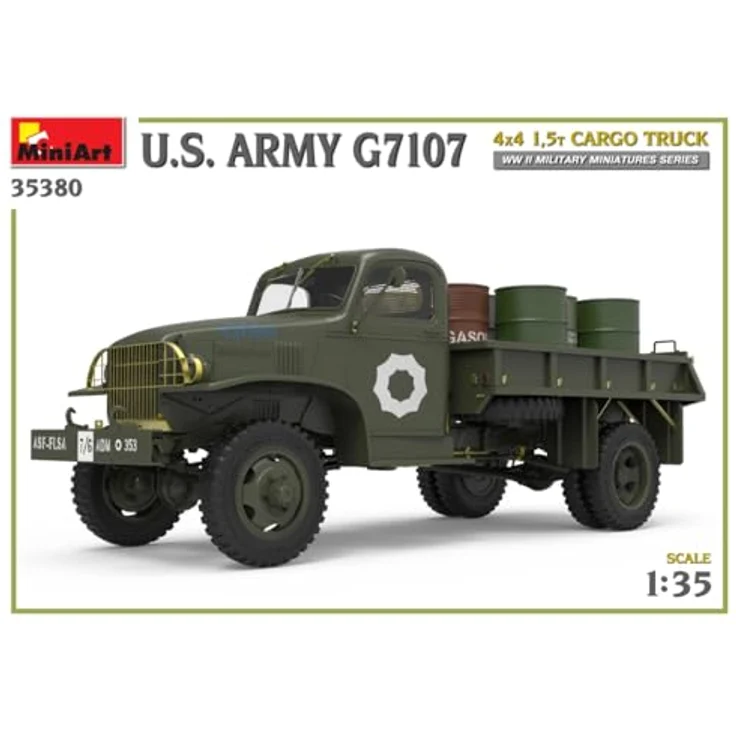Mini art U.S. ARMY G7107 4X4 1,5t CARGO TRUCK, Modellfahrzeug im Maßstab 1:35 mit Photoätzteilen und Zubehörteilen – Bild 6
