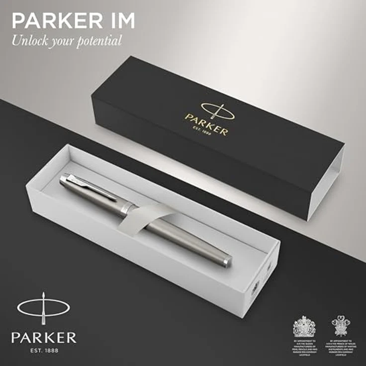 Parker Pen IM Essential Edelstahl Füllfederhalter mit robustem Edelstahlgehäuse und glänzender Chromoberfläche – Bild 2