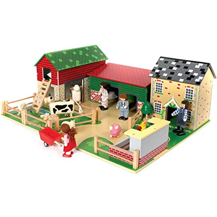 Tidlo Die Oldfield Farm, hölzernes Puppenhaus für Kinder ab 3 Jahren, 62 cm breit, umweltfreundlich und langlebig – Bild 2