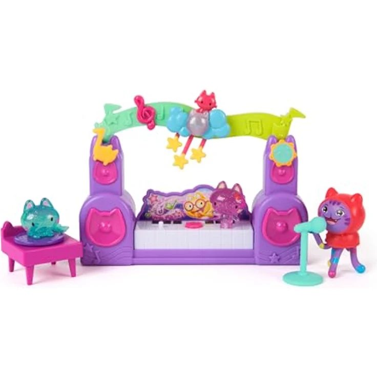 Spin Master Gabby's Dollhouse DJ Katzenminze Musik Spielset, 12-teilig mit interaktiven Funktionen und Zubehör für kreative Spielabenteuer – Bild 3
