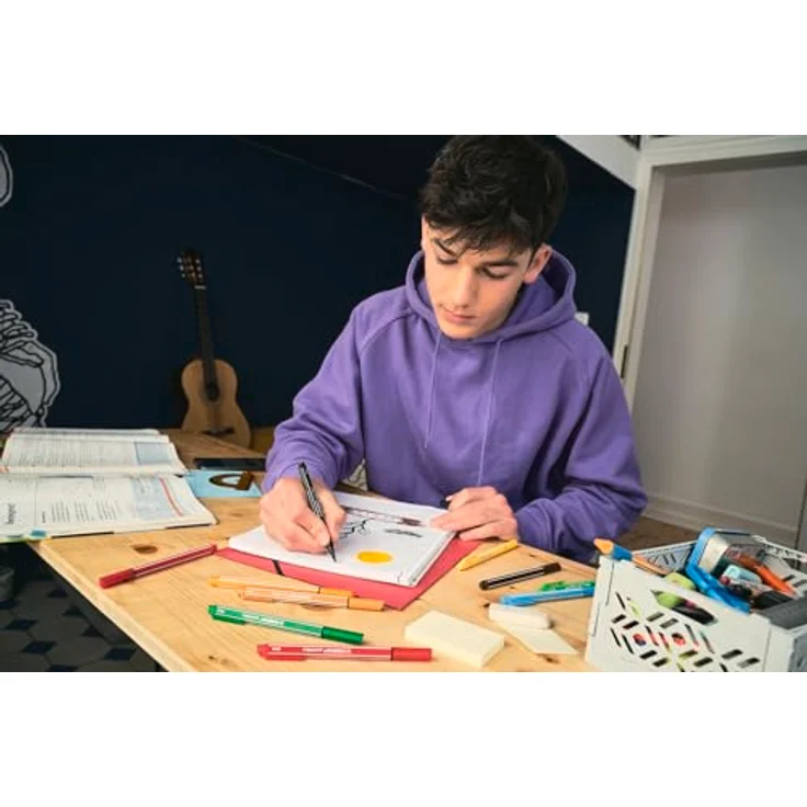 STABILO Faserstift STABILO pointMax Filzstift - 0,8 mm - 12er Set, robuste Nylonspitze, handliche Stiftlänge - blau – Bild 5