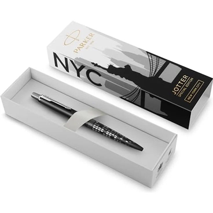 Parker Pen Jotter SE New York City, Kugelschreiber M, schwarz, Edelstahl mit Laser Gravur – Bild 1