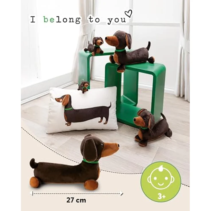NICI Kuscheltier Dackel 27cm, braun - Weiches Plüschtier mit treuem Blick, ideal zum Kuscheln und Spielen, perfektes Geschenk für Kinder und Erwachsene - 61897 – Bild 2