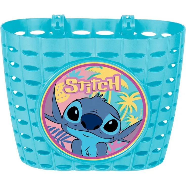 Seven Polska Fahrradkorb Disney Lenkerkorb STITCH: Meega, nala kweesta! - türkis, Kinderfahrradtasche mit Disney STITCH Lizenz, ideal für leichtes Gepäck