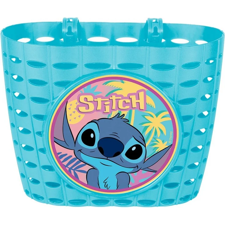 Seven Polska Fahrradkorb Disney Lenkerkorb STITCH: Meega, nala kweesta! - türkis, Kinderfahrradtasche mit Disney STITCH Lizenz, ideal für leichtes Gepäck