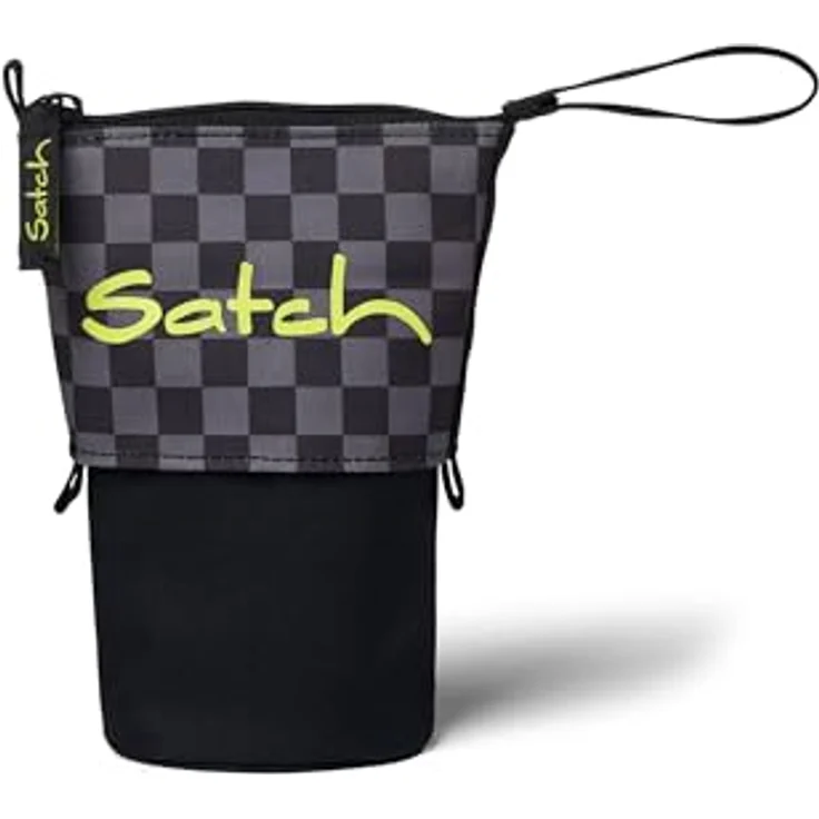 satch Pencil Slider extra groß inkl. Trennfach Reißverschlussfach Stiftehalter Geodreieck Sichtfenster für Stundenplan Dark Skate - Schwarz – Bild 1