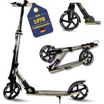 Best Sporting Scooter 205 mm Olivgrün Metallic, klappbarer Cityroller mit Vorderradfederung, Handbremse, Klingel und Tragegurt, höhenverstellbar für Kinder & Erwachsene bis 100 kg