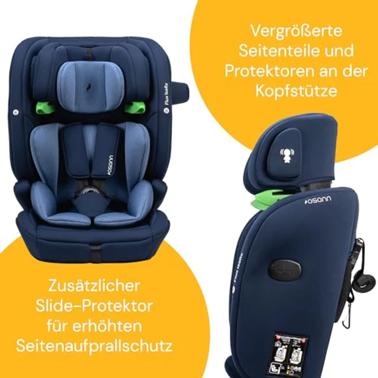Osann Autokindersitz Osann Flux Isofix i-Size, Kinderautositz, 14-fach höhenverstellbarer Kopfschutz, seitlicher Aufprallschutz, verschiedene Farben – Bild 4