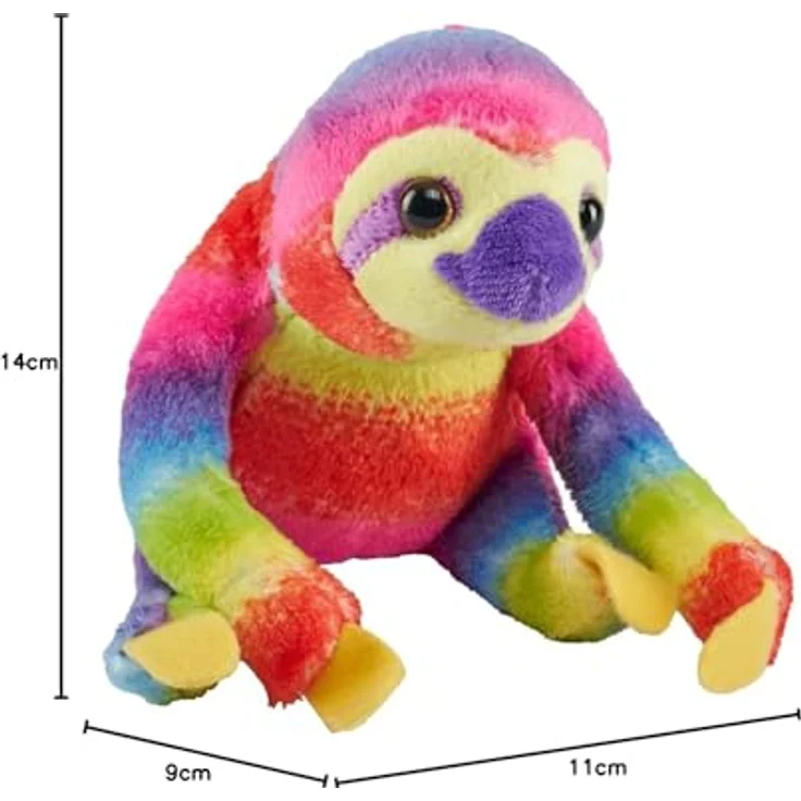 Wild Republic Pocketkins Eco, Kuscheltier Faultier in Regenbogenfarben aus umweltfreundlichen Materialien – Bild 2
