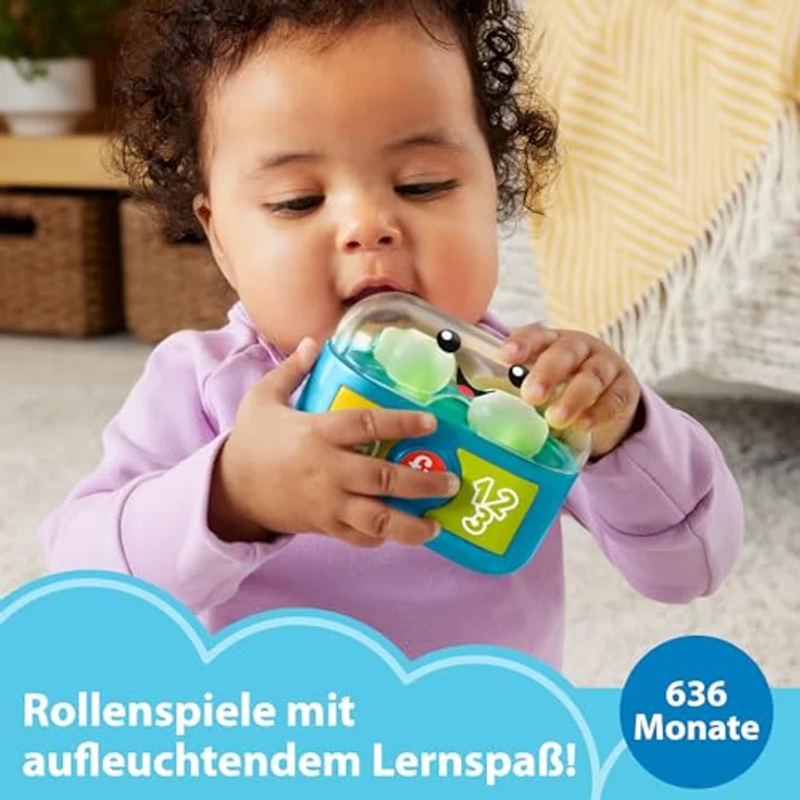 Fisher-Price Lern- und Spielspaß Mitspielohrstöpsel - Interaktive Ohrstöpsel mit lustigen Lichtern, Lernliedern und feinmotorischen Aktivitäten, über 20 Melodien und Sätze, ab 6 Monaten, HWY45 – Bild 2