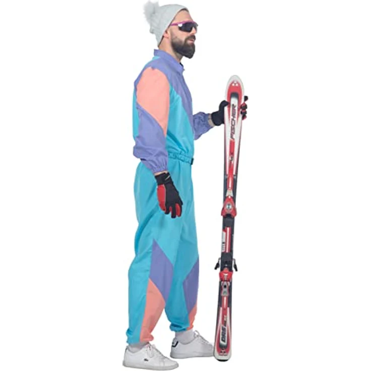 Wilbers Vintage Ski Overall (58), Retro Ski Dress für Themenpartys und Aprés-Ski-Events, 100% Polyester, bunte Farben – Bild 3