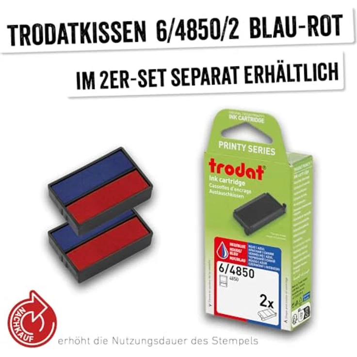 TRODAT Stempel Datumsstempel Printy 4850/L/ 3.8 mm Eingegangen, Selbstfärbend mit Lagertext, 2-farbig. – Bild 6
