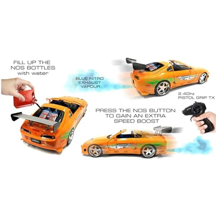 Jada Fast&Furious RC Nitro Powered Vapor 1:24, ferngesteuertes Fahrzeug mit 2-Kanal-Fernsteuerung, Turbo-Funktion und USB-Ladefunktion – Bild 4