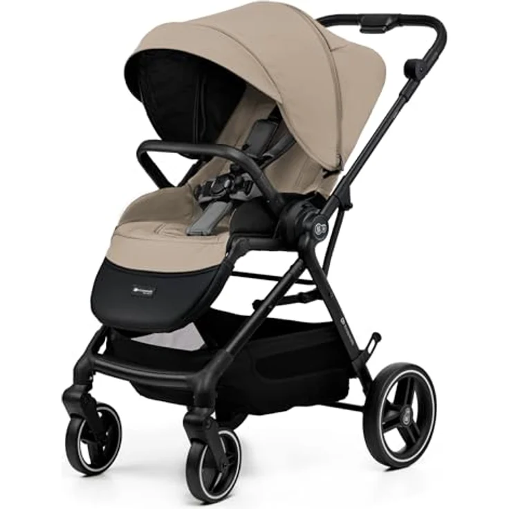 Kinderkraft YOXI Kinderwagen, Buggy von Geburt bis 22 kg, einfach zusammenklappbar, undurchdringliche Räder, wasserdicht, UPF50+, Korb bis 5 kg, beige – Bild 5