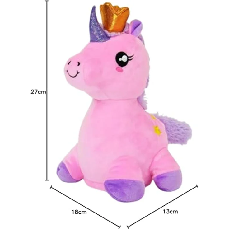 Kögler 75673 - Laber Einhorn Cottoncandy, Labertier mit Aufnahme- und Wiedergabefunktion, plappert alles witzig nach und bewegt sich, ca. 27 cm groß, ideal als Geschenk für Jungen und Mädchen – Bild 5