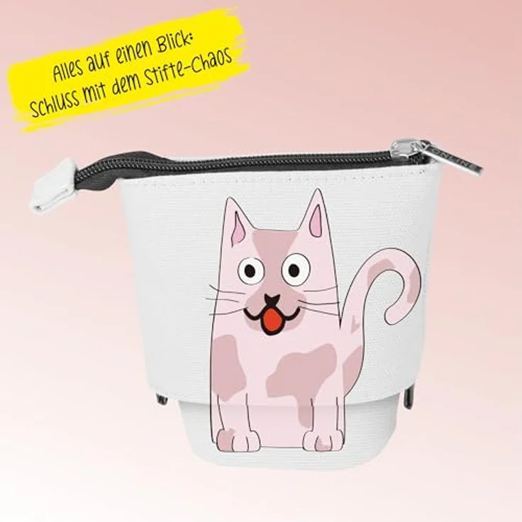 Online X-Pand 2-in-1 Federmäppchen & Stifteköcher, Katzen-Motiv, 3 Innenfächer, wasserabweisend, Pop Up Pencil Case für Schule & Büro – Bild 4