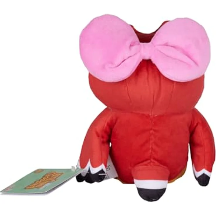 Simba Toys Animal Crossing Plüschfigur Celeste, 25 cm große Kuscheluge mit rosa Schleife und gestickten Augen – Bild 3