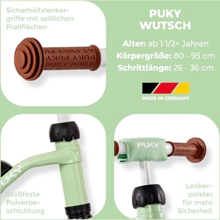 PUKY WUTSCH Pastel Green, Lauflernrad für Kinder ab 1 1/2 Jahren, Ergonomischer Sitz, Sicherheitslenker, Pendelachse, Indoor & Outdoor, FLOAT-Laufrad – Bild 3