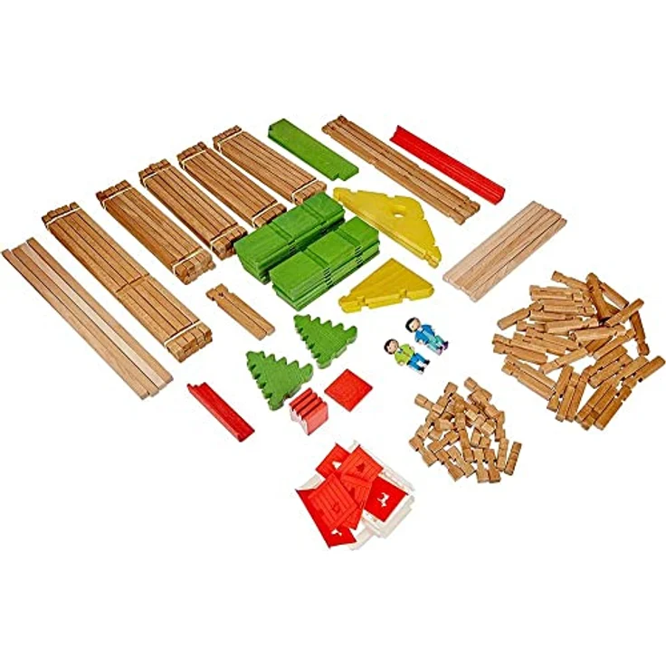 Jeujura Swiss Chalet, Holzspielzeug mit 175 Klemmbausteinen, Bauspiel aus Holz, hergestellt in Frankreich – Bild 2
