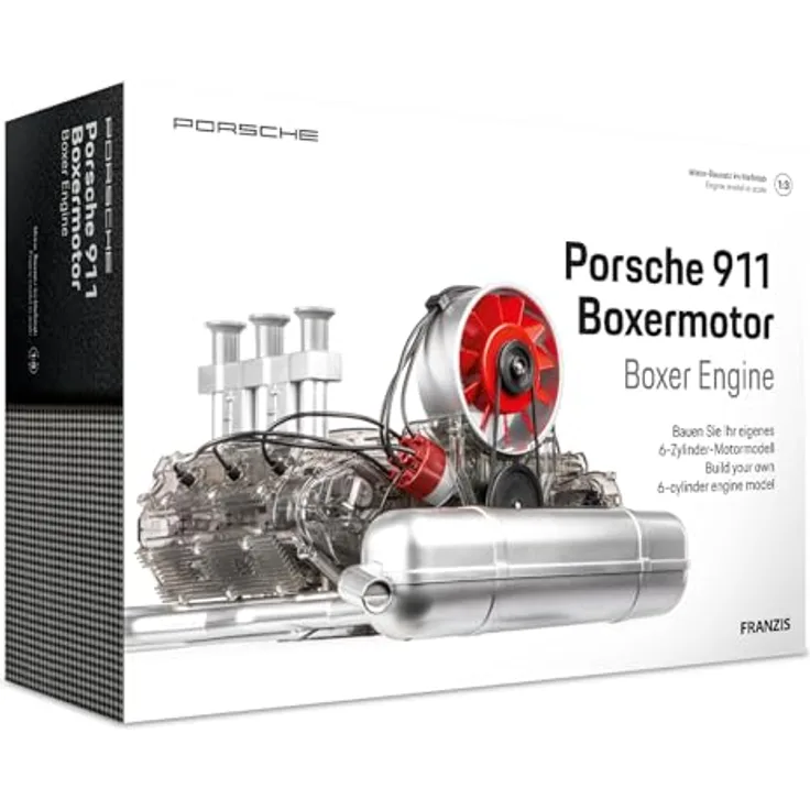 FRANZIS 67224 Bausatz, Funktionsmodell Ur-911er Boxermotor mit 290 beweglichen Einzelteilen, ab 14 Jahre