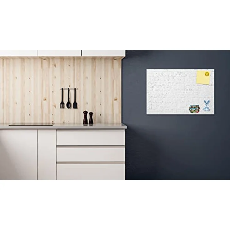 ALLboards MetalBoards Magnettafel WEISSER ZIEGEL, 60x40cm, inklusive 10 farbige Magnete und Markerset, vielseitig montierbar – Bild 4