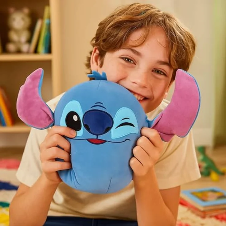 Disney Lilo & Stitch Plüschtier, superweiches Kissen 22 cm in Blau und Lila – Bild 3