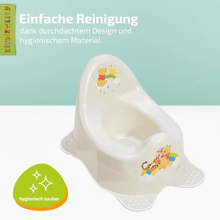 Perl Premium Töpfchen Disney Winnie Puuh für Babys und Kinder stabiler Babytopf mit Anti-Rutsch-Funktion perl weiß mit einzigartiger Maserung individueller angenehmer Glitzereffekt – Bild 6