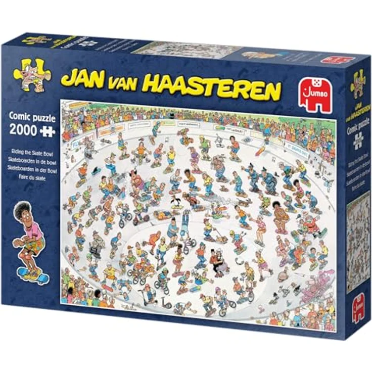 Jumbo Jan Van Haasteren – Skate Machen – Riding The Skate – Puzzle für Erwachsene – 2000 Teile – 100% recycelter Karton – Lustige Illustrationen – Bild 1