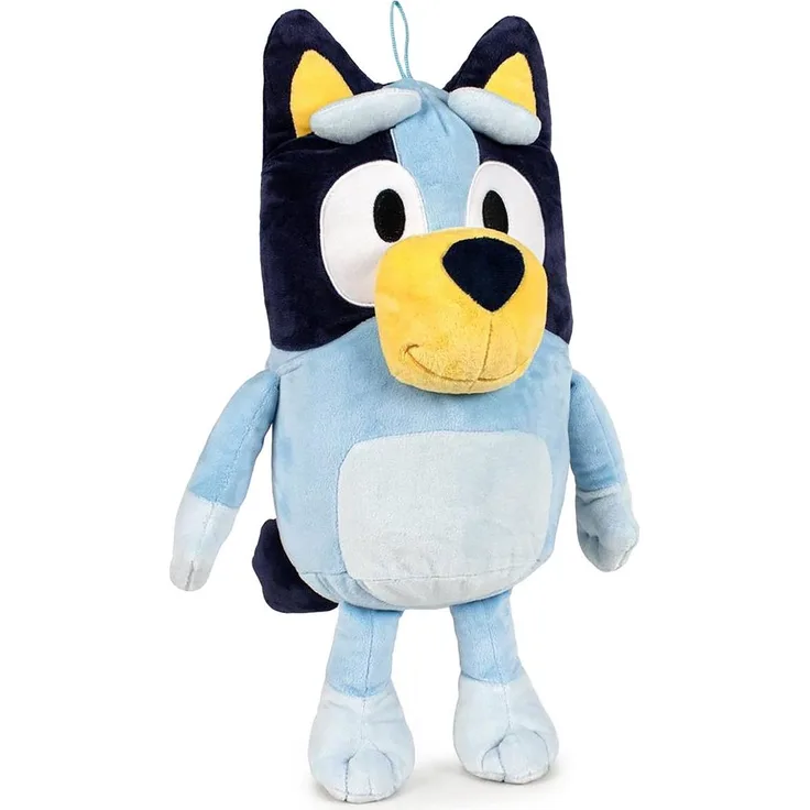 SOMA Bluey und Bingo Kuscheltier, Plüschfigur 35 cm in Blau mit Reißverschlussfach