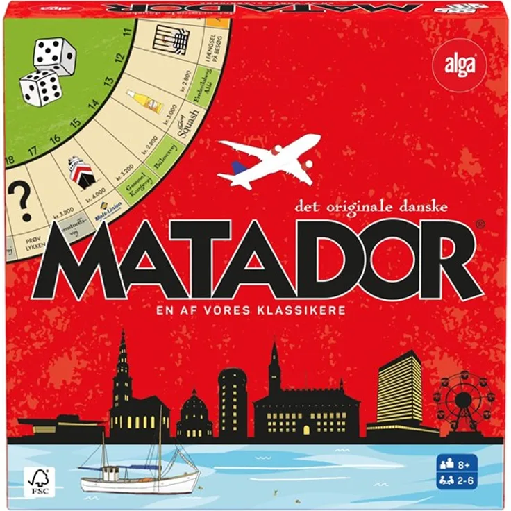 Alga Matador, Brettspiel für 2-6 Spieler, Immobilienhandel und Vermögensaufbau, empfohlen ab 8 Jahren