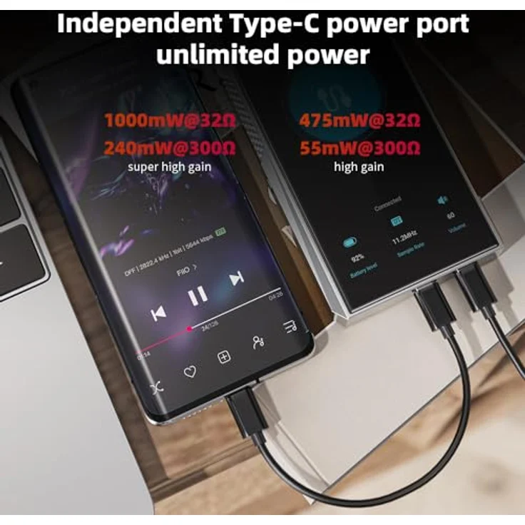 FiiO M23 Hi-Res MP3-Musik-Player Android 10 Snapdragon 660 mit AK4191EQ + AK4499EX, 5,5 Zoll, verlustfreies DSD/MQA, 5G WiFi/Apple Music/Tidal/Amazon Music 4,4 mm, 3,5 mm/4,4 mm (Dunkelblau – Bild 5