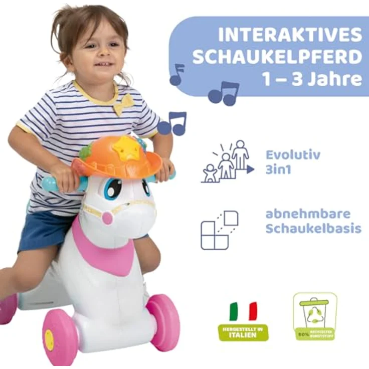 Chicco Miss Baby Rodeo, interaktives Schaukelpferd mit Soundeffekten für Mädchen, max. 25 kg, Lernspielzeug für Kinder 1-3 Jahre – Bild 2