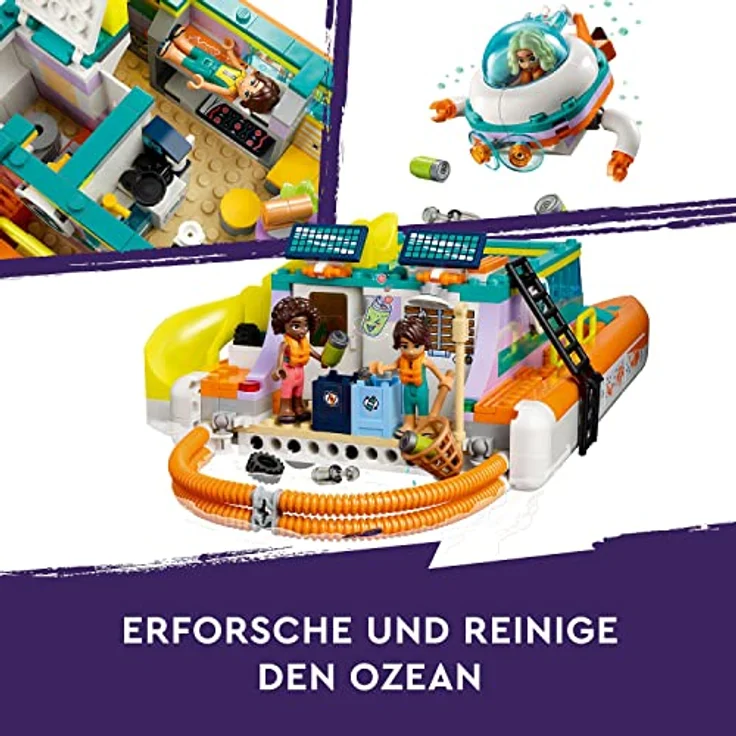 LEGO 41734 Friends Seerettungsboot Tierrettungs-Spielzeug Set mit Delfin-Tier-Figuren und U-Boot, Öko-Lernset, Spielzeug-Geschenk für Kinder, Mädchen und Jungen ab 7 Jahren – Bild 5