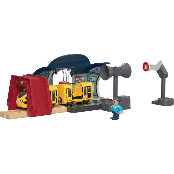 lupilu Holz Eisenbahn Technologie Set, interaktive Spielzeugeisenbahn mit selbstfahrender Lokomotive und Lautsprecher, ab 3 Jahren, Spur H0, FSC-zertifiziert, CE-geprüft