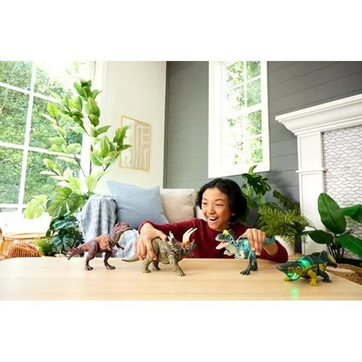 Mattel Jurassic World Wild Roar Crylophosaurus Actionfigur mit Beißangriff und Brüllgeräusch, 36,8 cm, Mehrfarbig, Kunststoff – Bild 2